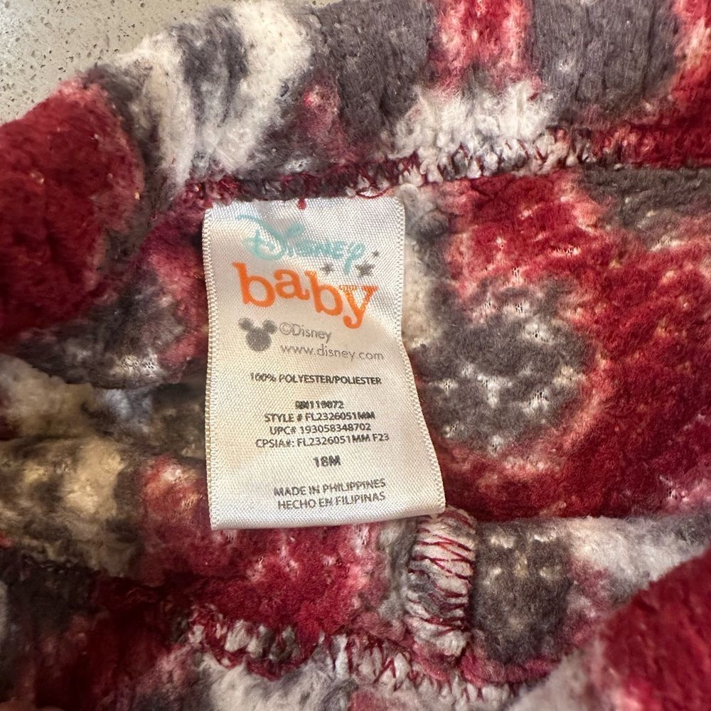 Disney Mickey Mouse Baby Sherpa Long-Sleeve Matching Top and Pants Set Size 18 M - Picture 8 of 8